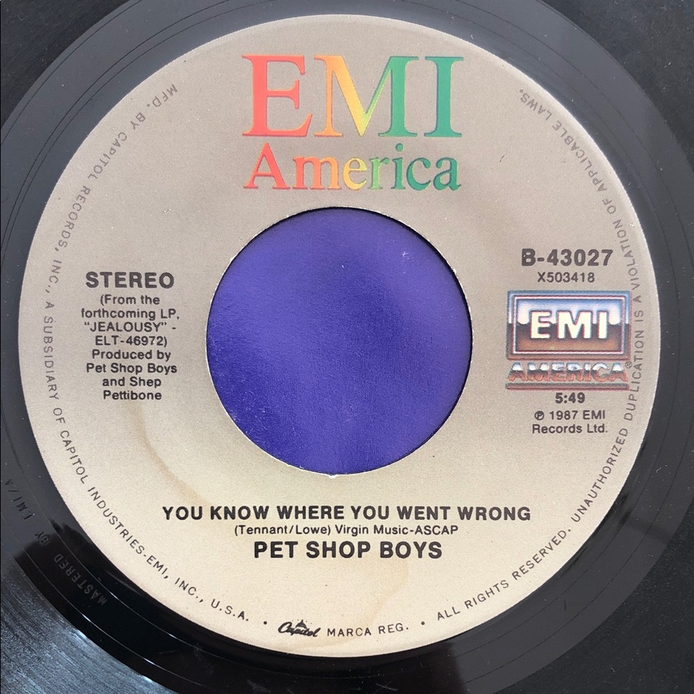 Pet Shop Boys It’s a Sin Vinyl 45 Record '87 - Picture 5 of 6